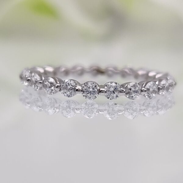 Thin Stackable Round Cut Diamond Band