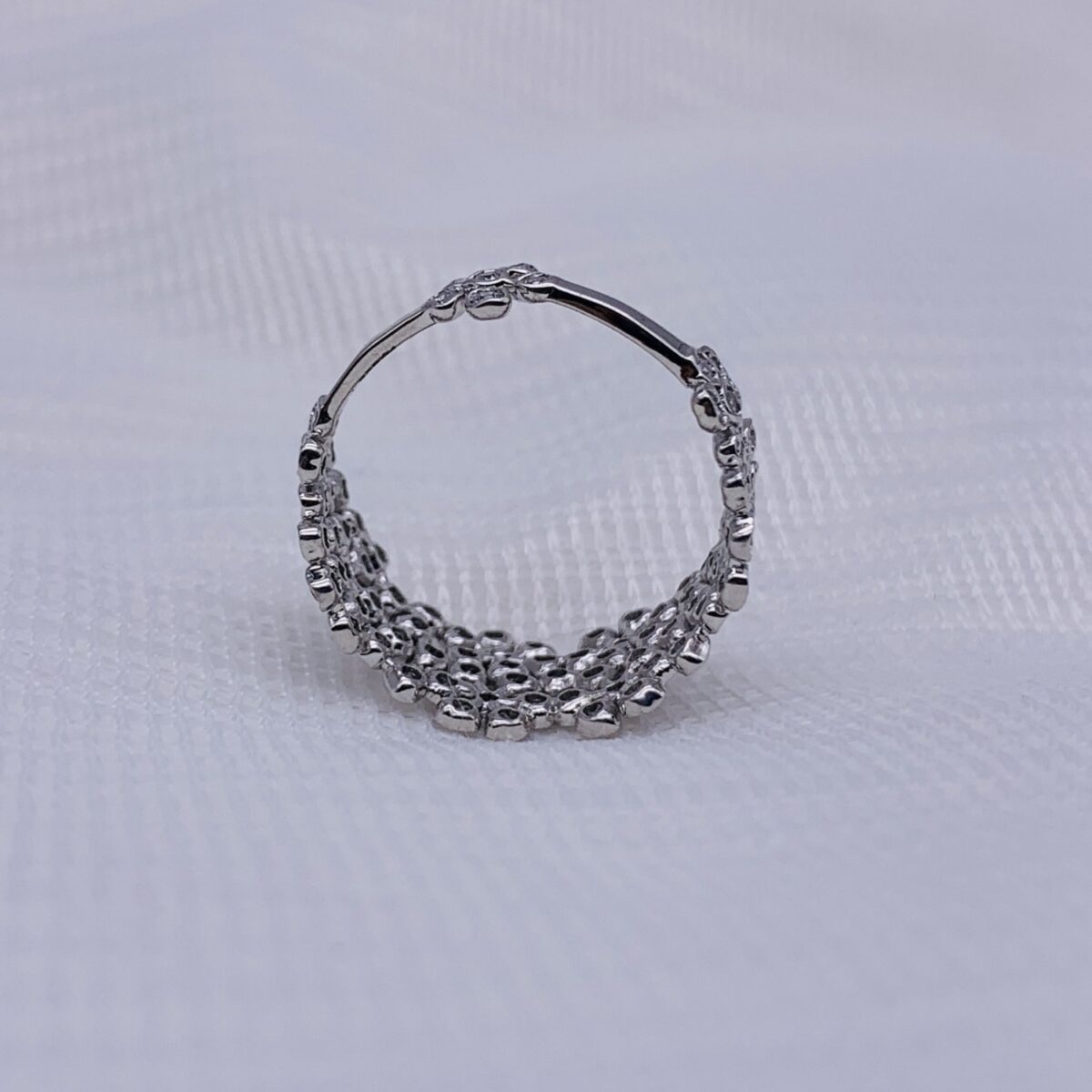 Edwardian style round cut lab grown diamond ring
