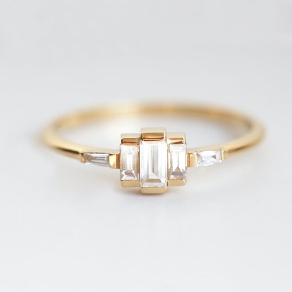 vintage baguette cut diamond ring