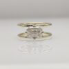 East west emerald cut moissanite with double band ring