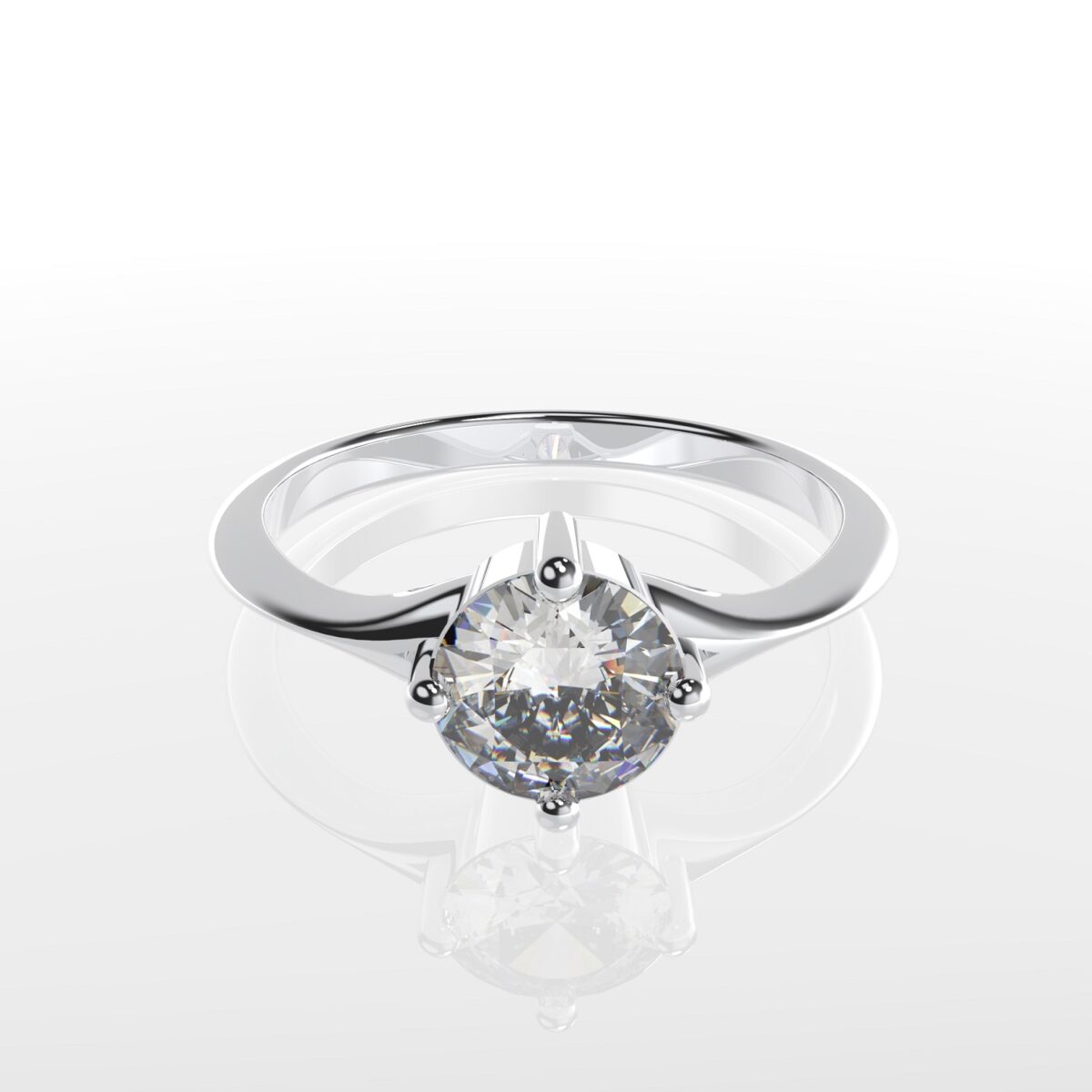 Round cut lab grown diamond engagement ring