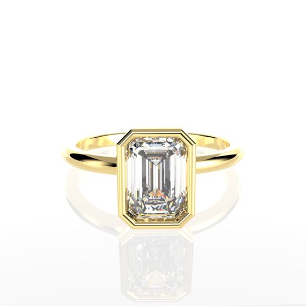 Emerald Cut lab Grown diamond engagement ring