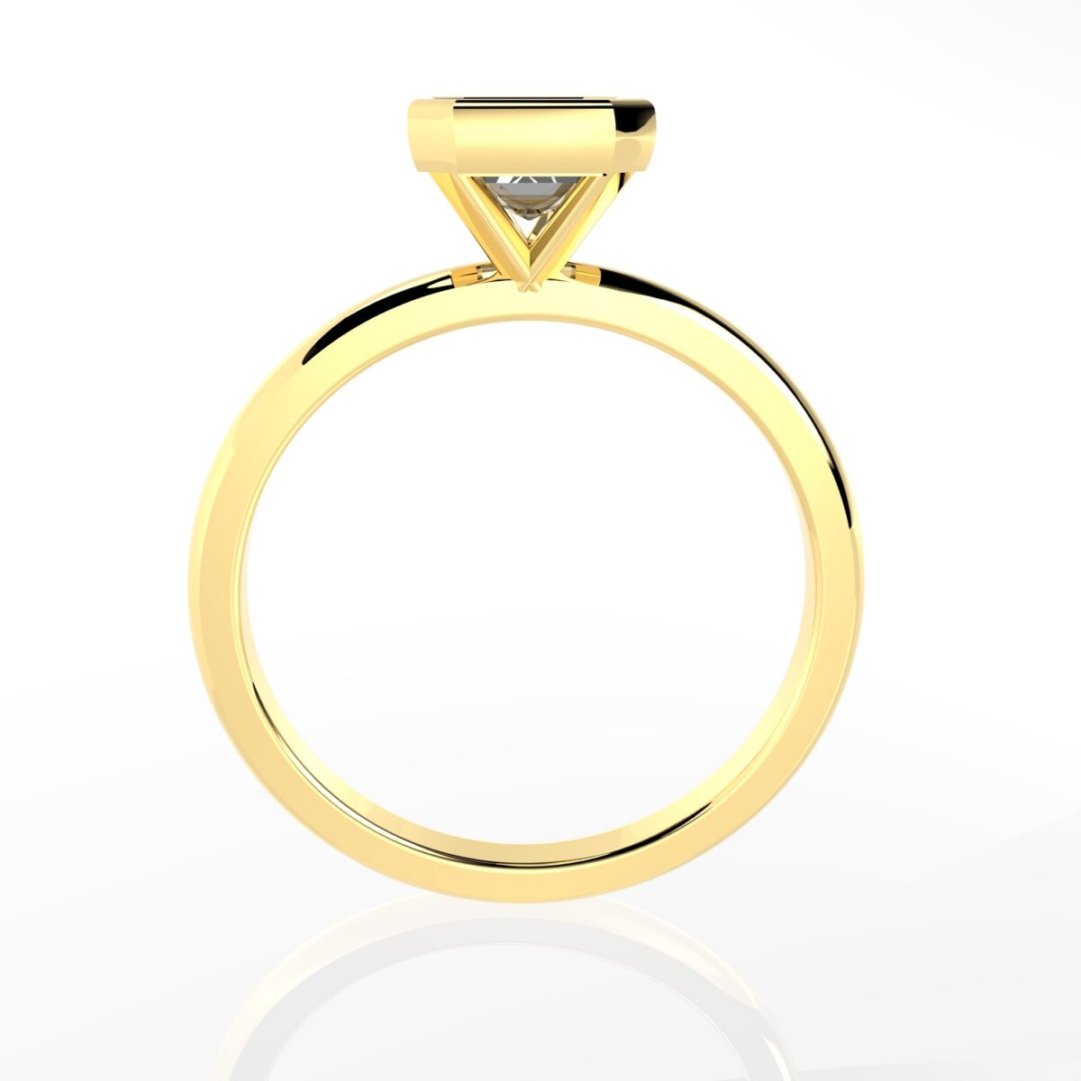 Bezel Set modern wedding ring
