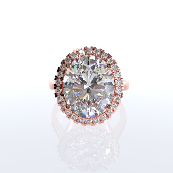 oval cut lab grown diamond halo wedding ring