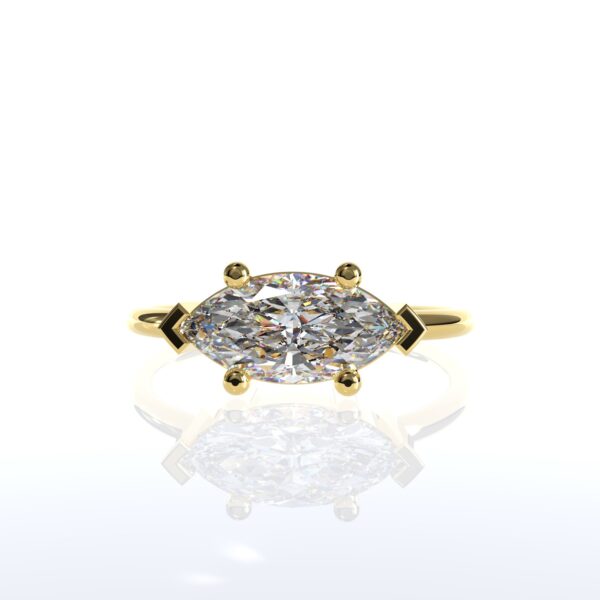 marquise cut lab grown diamond engagement ring